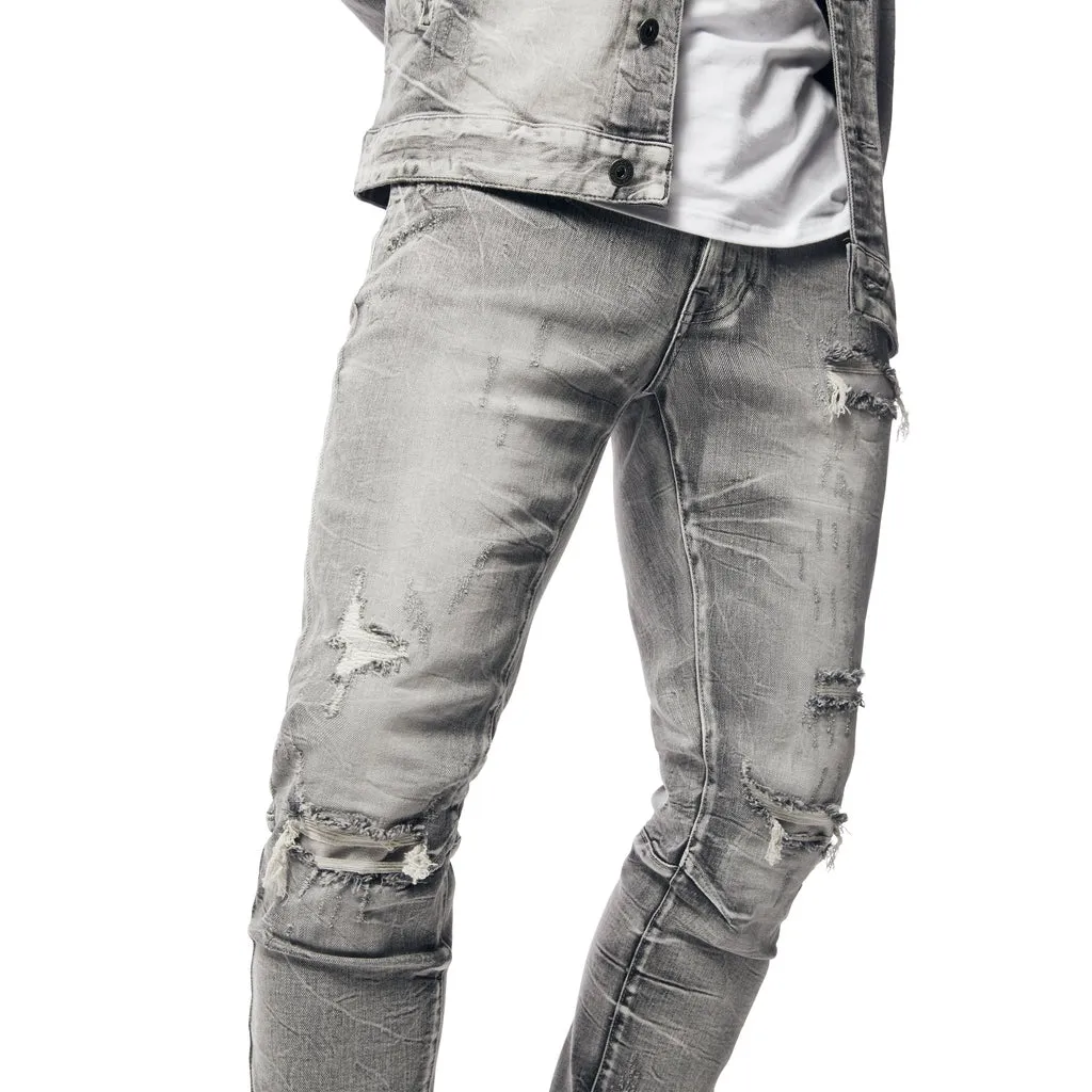 Slim Wave Effect Jeans - Union Grey