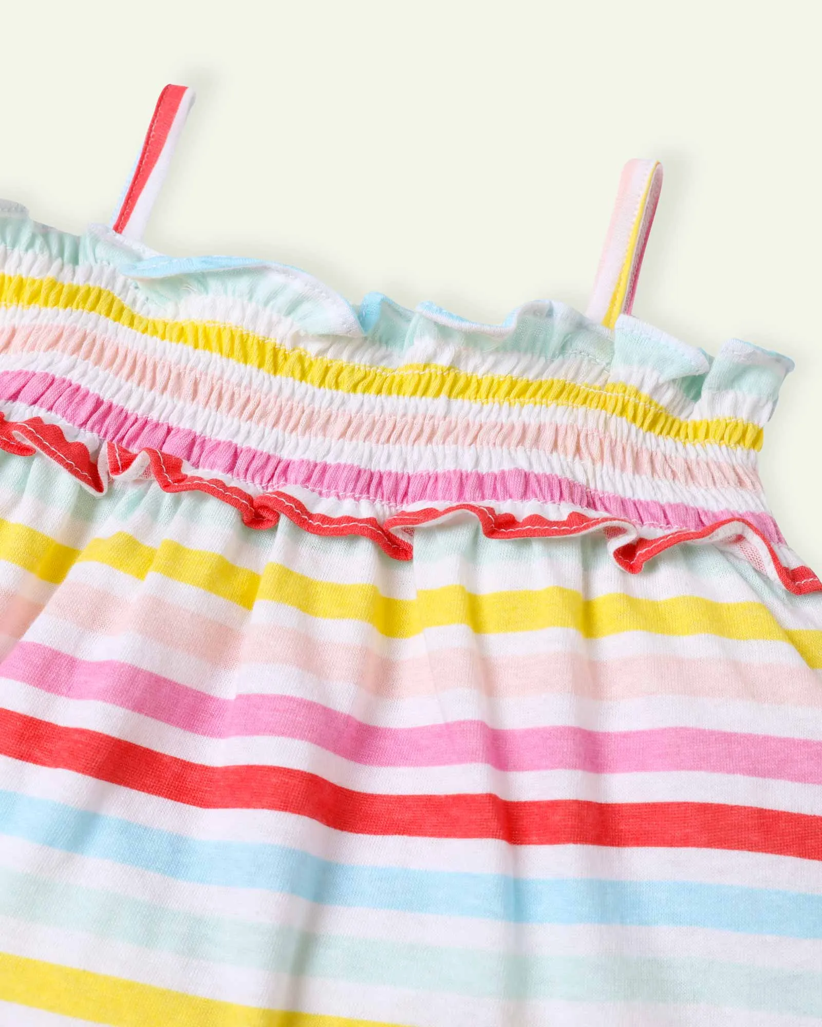 Smocked Multi Striped Top