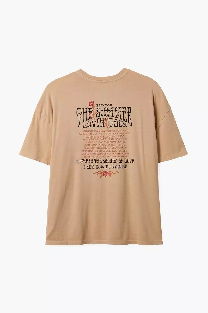 Sounds Of Love Oversized Boyfriend Tee - Sesame Worn Wash