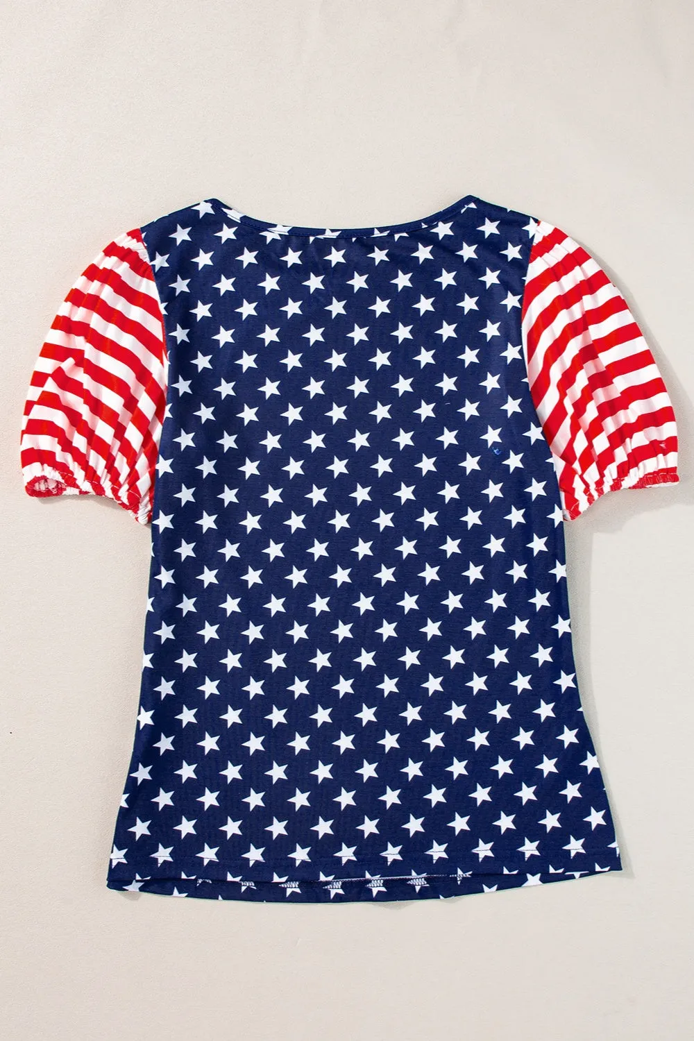 Stars and Stripes Bubble  Sleeve Top