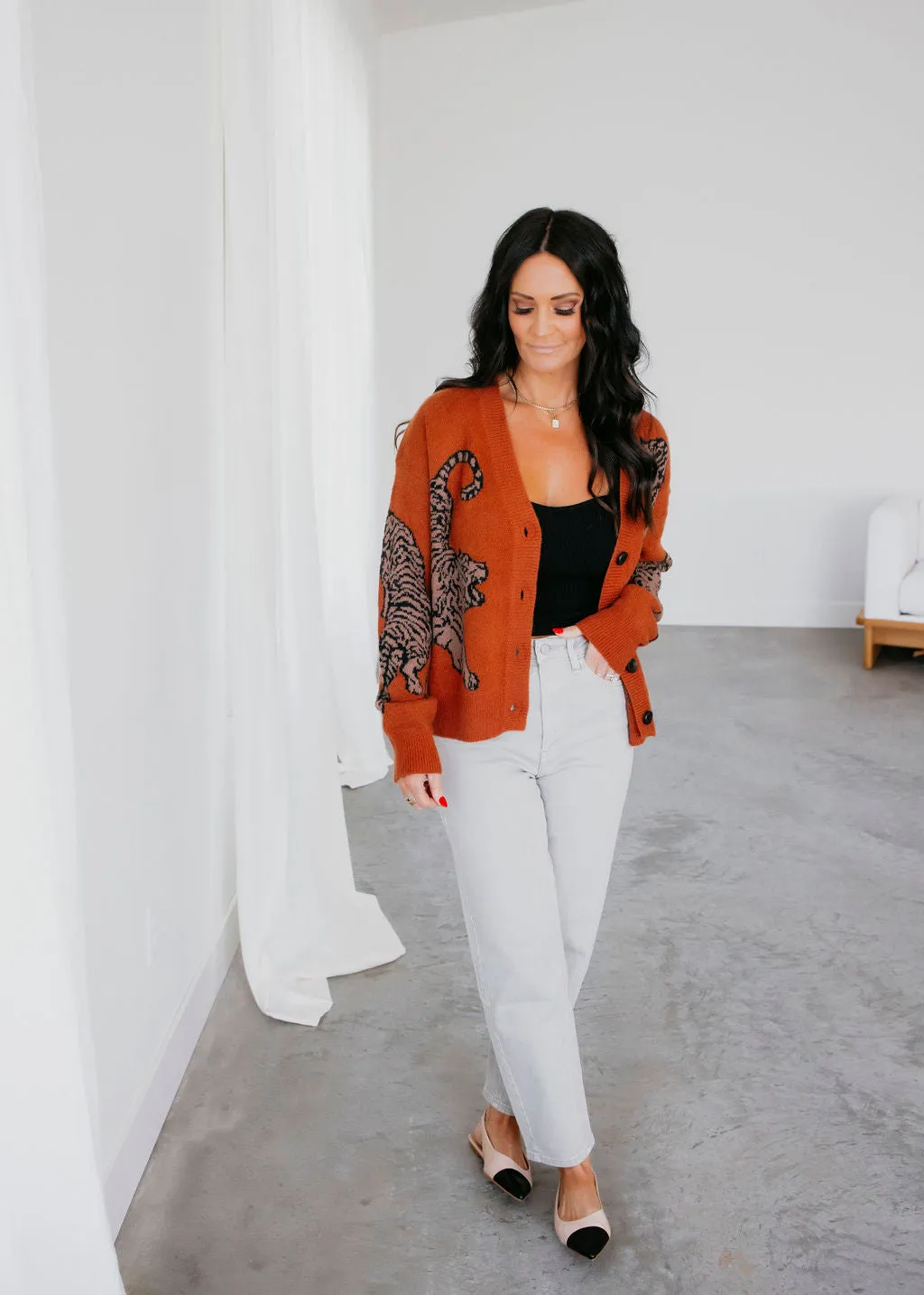 Tiger Printed Cardigan