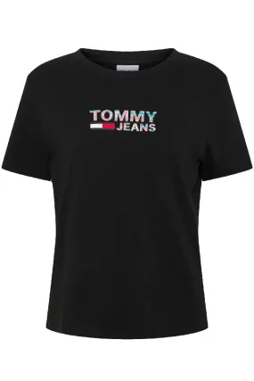 Tommy Hilfiger Women Metallic Logo Tee Black