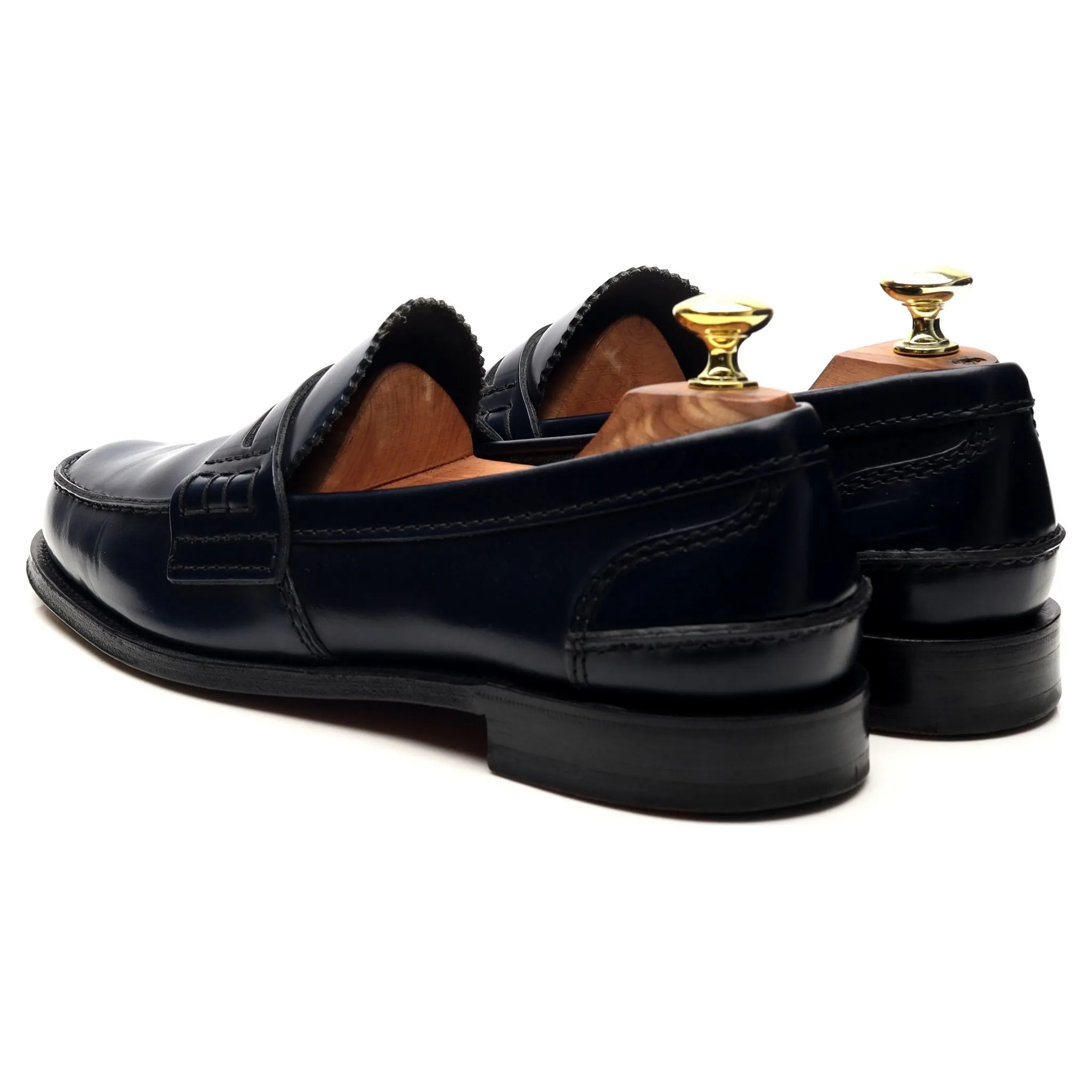 'Tunbridge' Navy Blue Leather Loafers UK 7 F