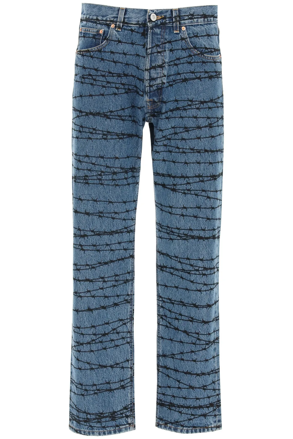 Vetements Wired Print Straight Leg Jeans