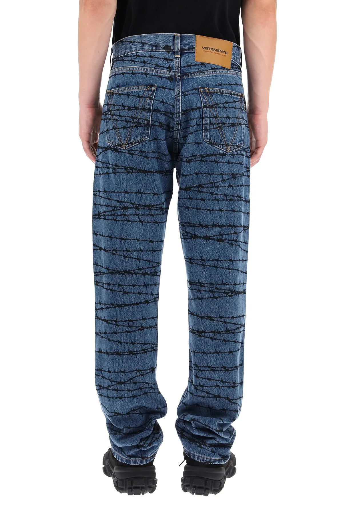 Vetements Wired Print Straight Leg Jeans