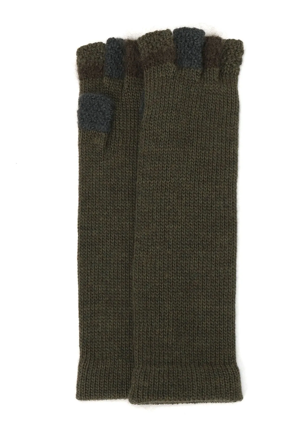 W SLUB×MOHAIR PATCHED FINGERLESS LONG GLOVES