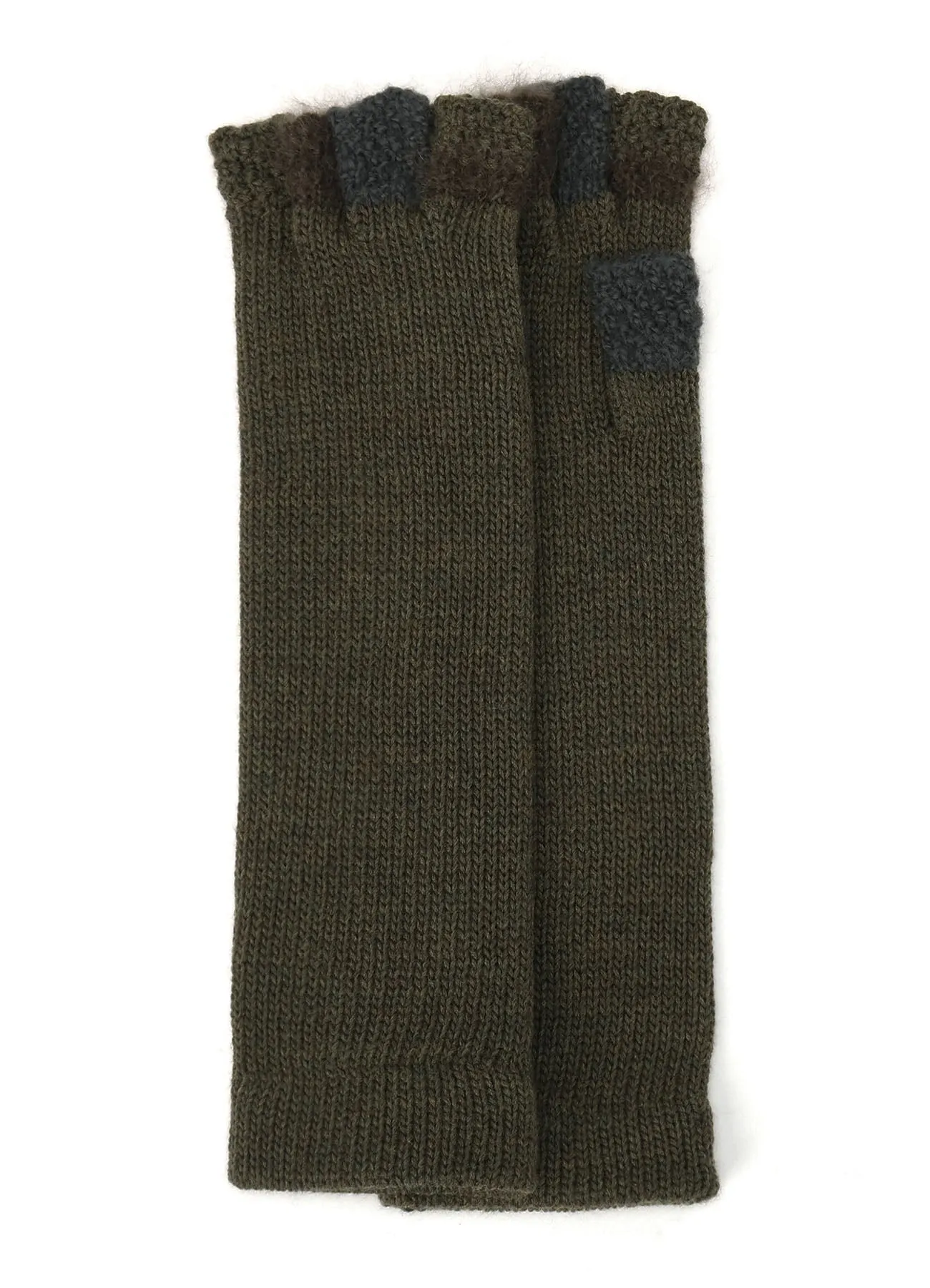 W SLUB×MOHAIR PATCHED FINGERLESS LONG GLOVES