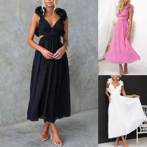 Women's Regular Dress Sexy Collarless Sleeveless Solid Color Midi Dress Daily