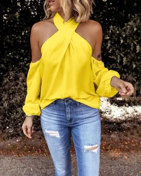 Women's T-shirt Long Sleeve T-shirts Casual Solid Color