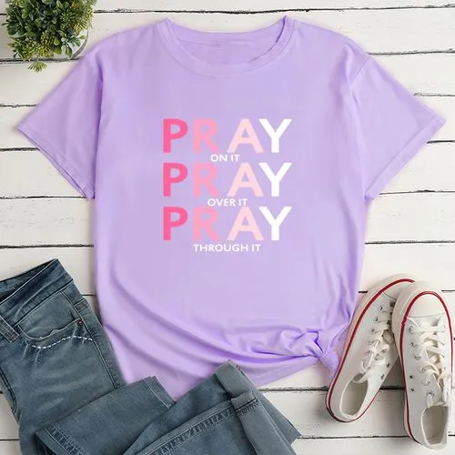 Women's T-shirt Short Sleeve T-shirts Printing Casual Letter