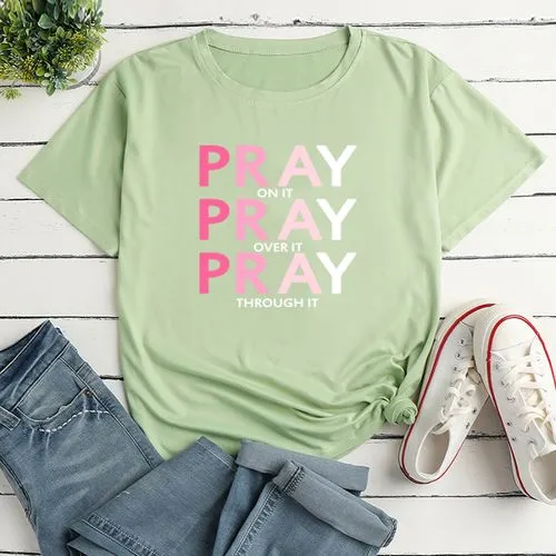 Women's T-shirt Short Sleeve T-shirts Printing Casual Letter