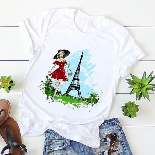 Women's T-shirt Short Sleeve T-shirts Printing Casual Printing