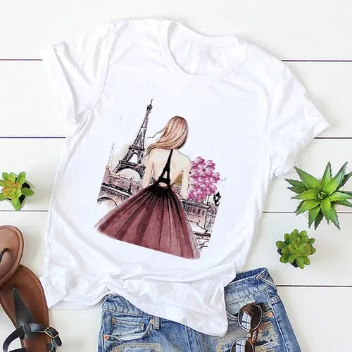 Women's T-shirt Short Sleeve T-shirts Printing Casual Printing