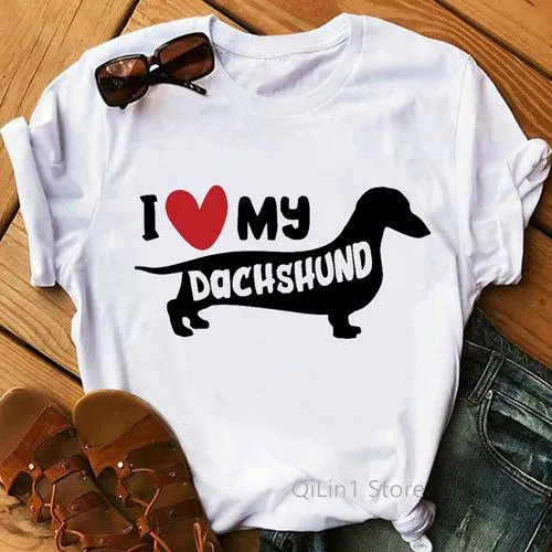 Women's T-shirt Short Sleeve T-shirts Printing Fashion Letter Dog