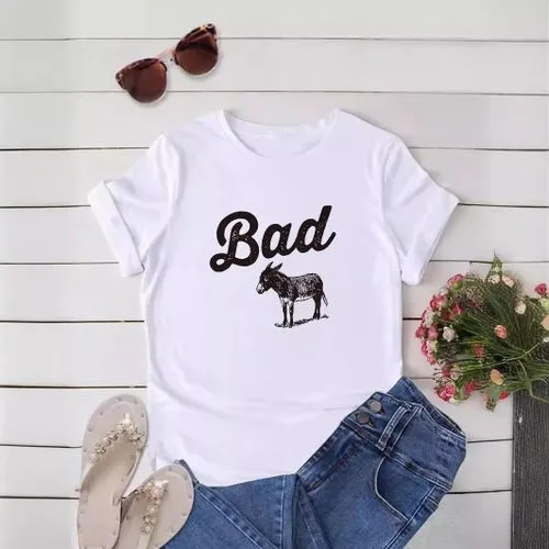 Women's T-shirt Short Sleeve T-Shirts Printing Streetwear Letter