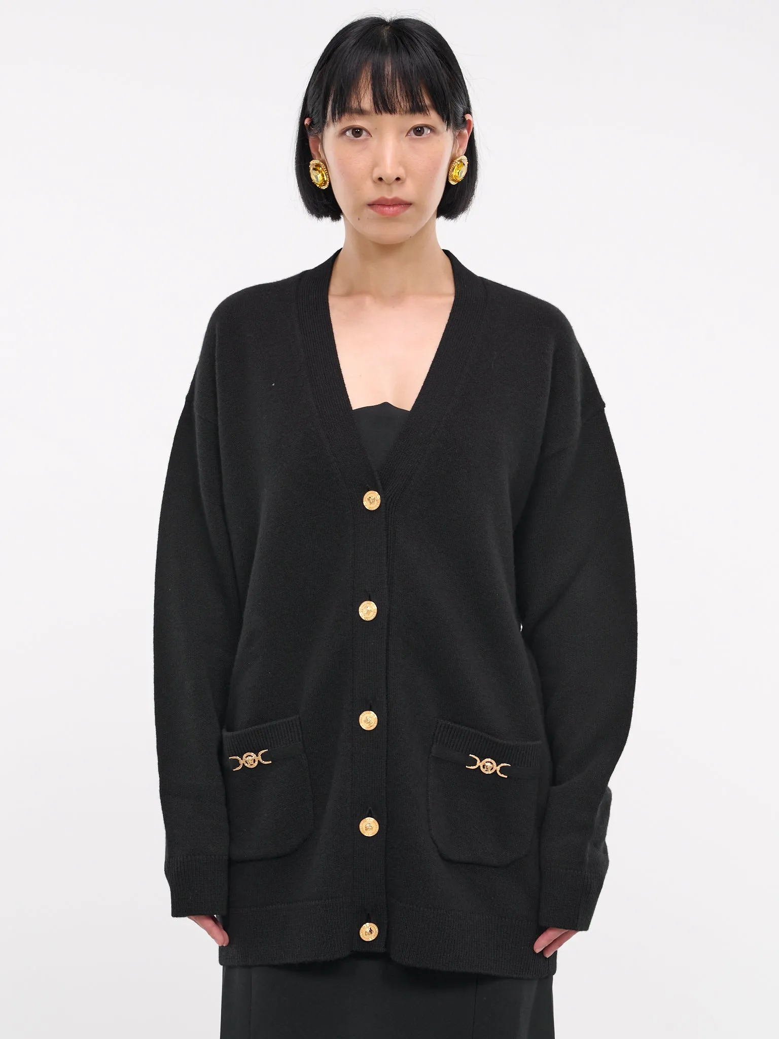 Wool-Cashmere Cardigan (1014091-1A11287-1B000-BLACK)