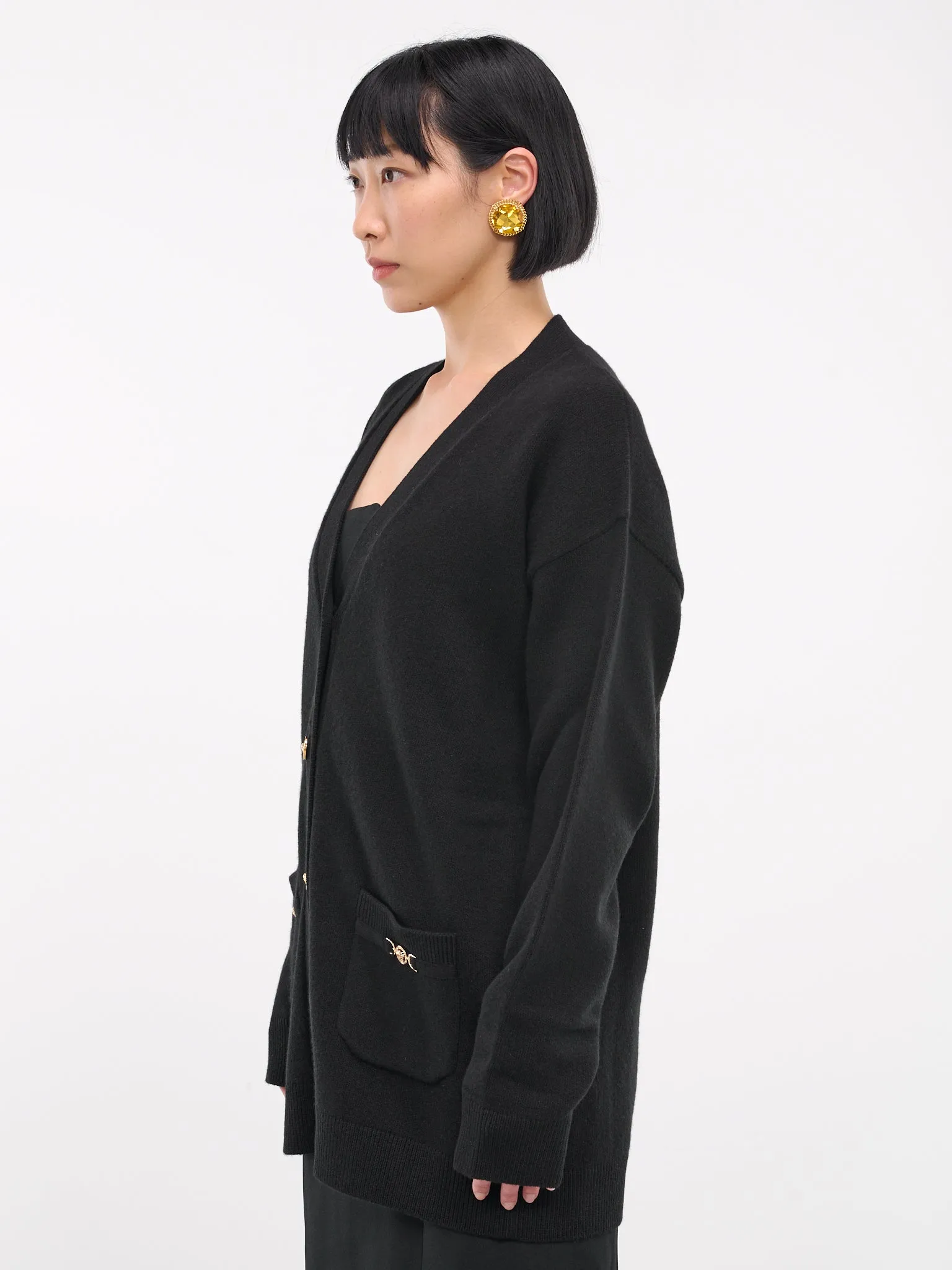 Wool-Cashmere Cardigan (1014091-1A11287-1B000-BLACK)