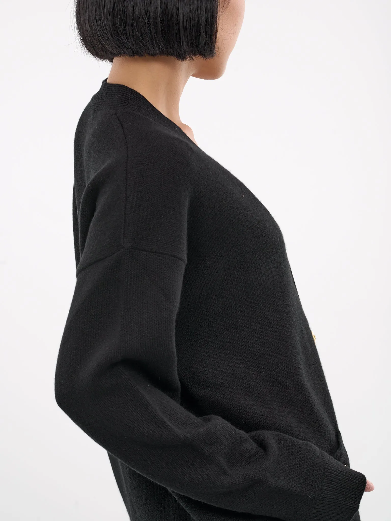 Wool-Cashmere Cardigan (1014091-1A11287-1B000-BLACK)