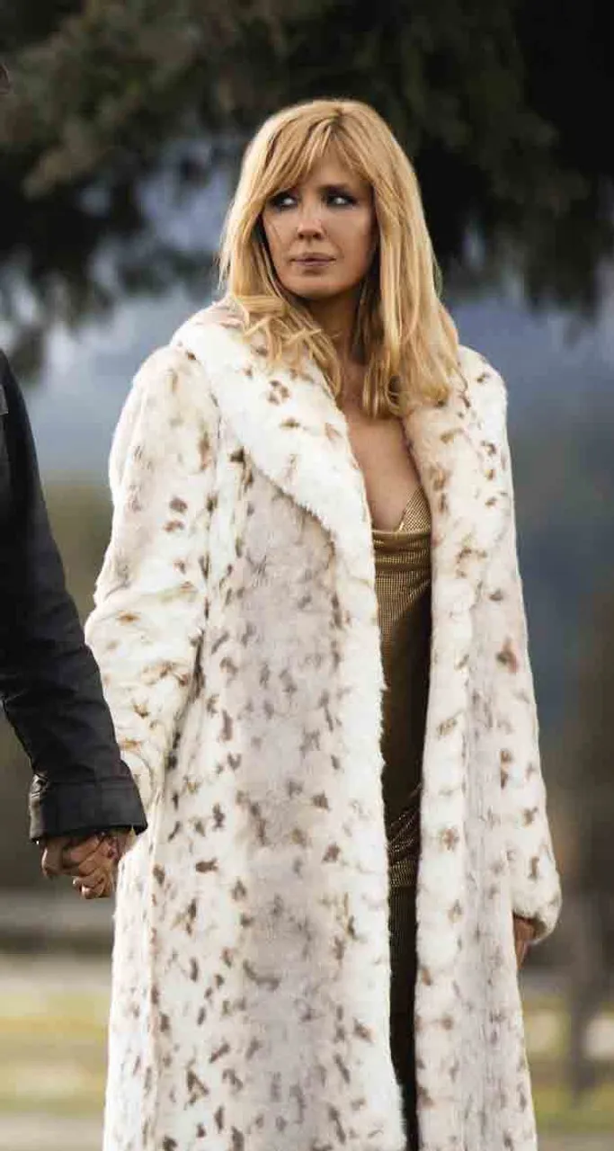 Yellowstone Beth Dutton Faux Fur Leopard Coat